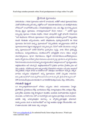 Read Telugu Astadasa Puranalu Online Read Garudapuranam .