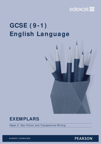 GCSE (9-1) English Language - Pearson Qualifications