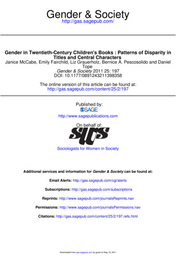 Gender In Children’s Books - The Library