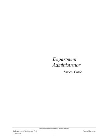 Department Administrator - University Of Pittsburgh