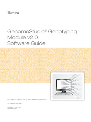 GenomeStudio Genotyping Module V2.0 User Guide (11319113)