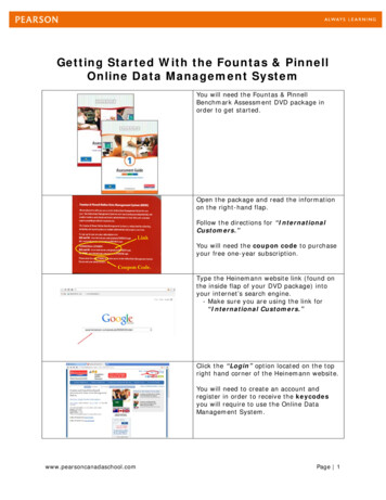 Getting Started With The Fountas & Pinnell Online Data Management System