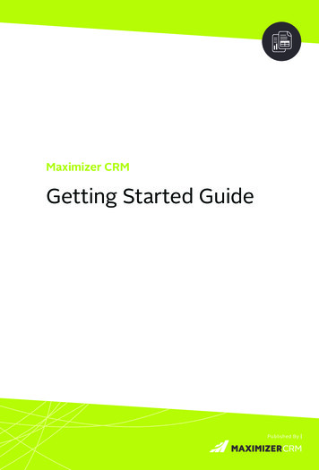 Maximizer CRM Getting Started Guide