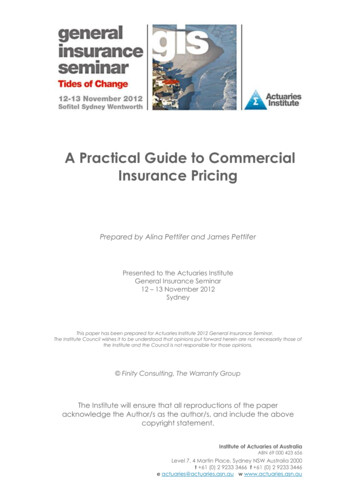 A Practical Guide To Commercial Insurance Pricing