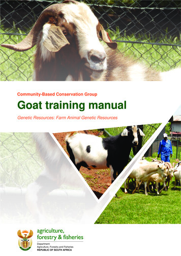 Community-Based Conservation Group Goat Training Manual