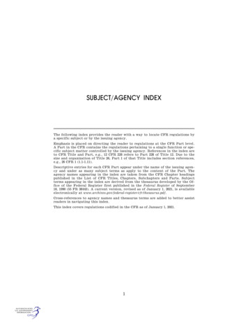 Subject/Agency Index