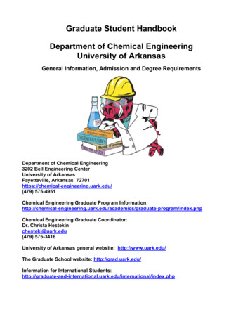 Graduate Student Handbook Department Of Chemical . - Chemical Engineering
