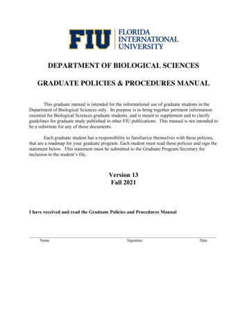 Graduate Policies Procedures Manual - Florida International University