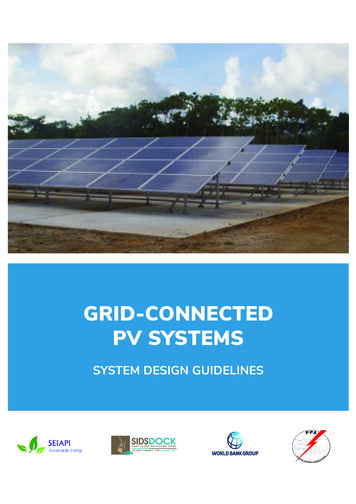 Grid Connected PV Systems Design Guidelines