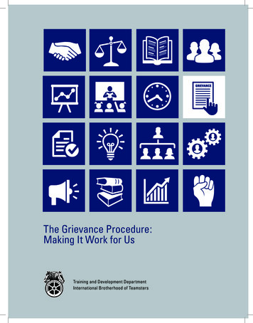 The Grievance Procedure: Making It Work For Us - Teamsters