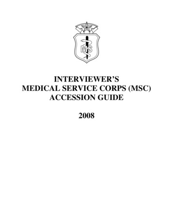 INTERVIEWER’S MEDICAL SERVICE CORPS (MSC) ACCESSION 