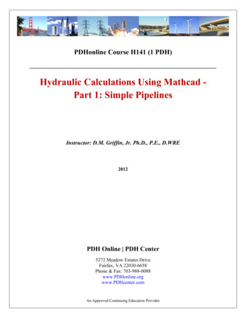 Hydraulic Calculations Using Mathcad - Part 1: Simple .
