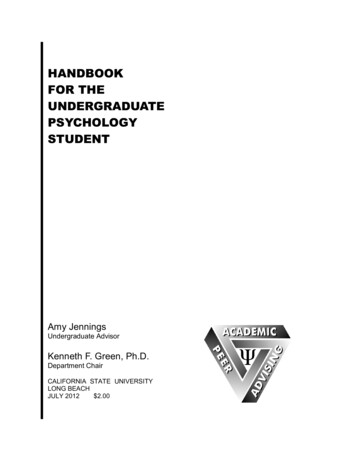 Handbook For The Undergraduate Psychology Student