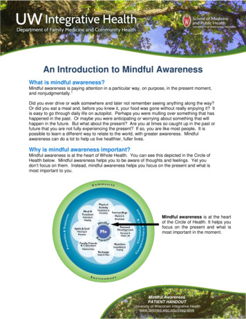 Intro To Mindful Awareness - Fammed.wisc.edu