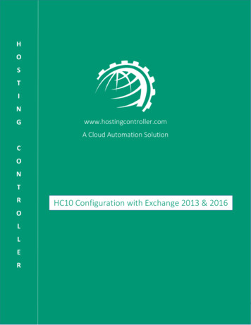 HC10 Configuration With Exchange 2013 And 2016