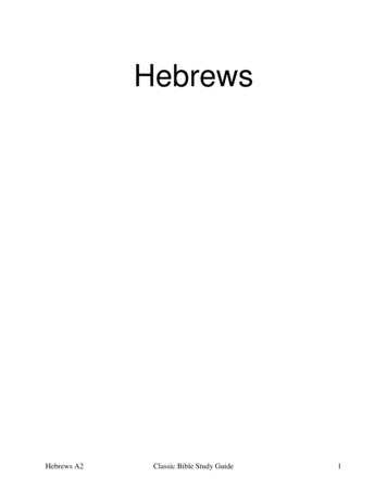 Hebrews - Classic Bible Study Guide