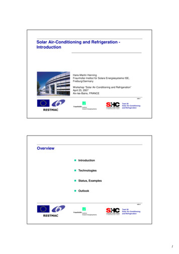Solar Air-Conditioning And Refrigeration - Introduction - Free