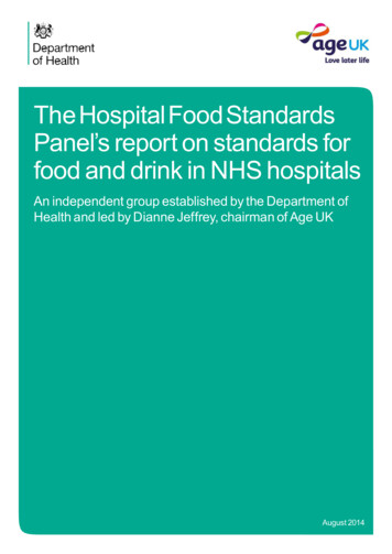 The Hospital Food Standards Panel’s Report On Standards .