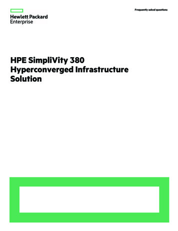 HPE SimpliVity 380 Hyperconverged Infrastructure Solution Frequently .