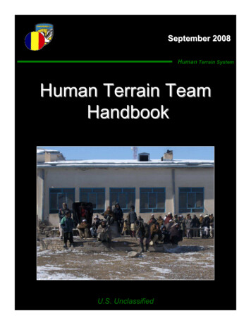 Human Terrain System Human Terrain Team Handbook