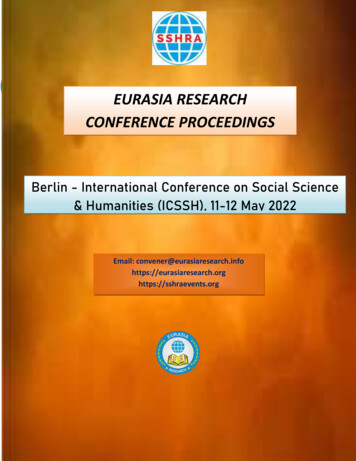 Ttps://EURASIA RESEARCH Teraeven Ts. Org/ CONFERENCE PROCEEDINGS
