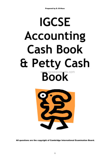 Prepared By D. El-Hoss IGCSE Accounting Cash Book & Petty .