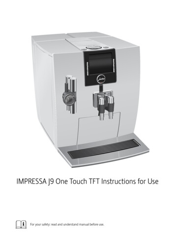 IMPRESSA J9 One Touch TFT Instructions For Use