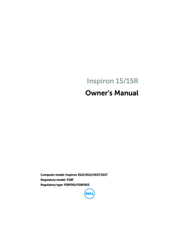 Inspiron 15/15R Owner’s Manual