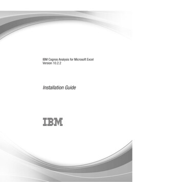 IBM Cognos Analysis For Microsoft Excel Version 10.2.2: Installation Guide