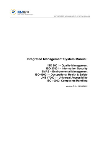 Integrated Management System Manual - EUIPO