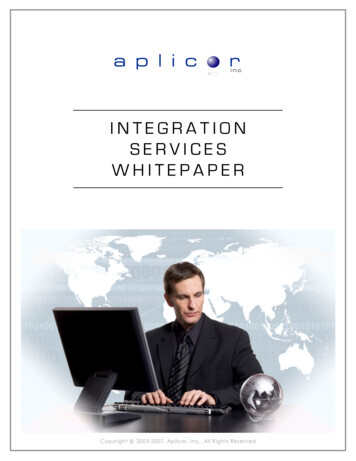 Integration Services Whitepaper - Aplicor Forum