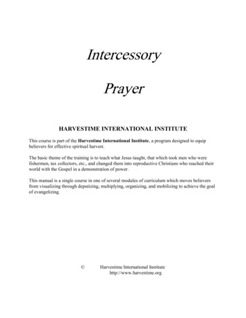 Intercessory Prayer - Harvestime