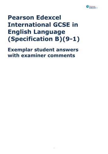 Pearson Edexcel International GCSE In English Language .