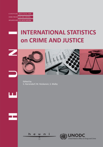 INTERNATIONAL STATISTICS On CRIME AND JUSTICE