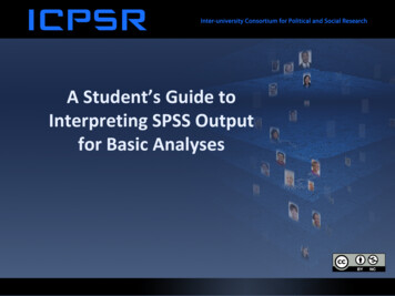 A Student’s Guide To Interpreting SPSS Output For 