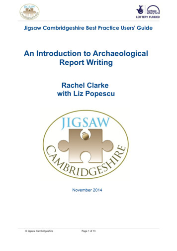 An Introduction To Archaeological Report Writing