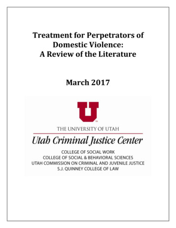 Treatment For Perpetrators Of Domestic Violence: A Review .