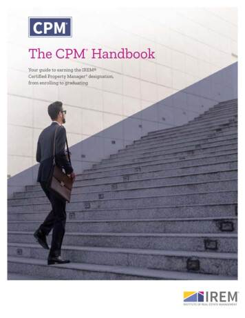The CPM Handbook - Institute Of Real Estate Management