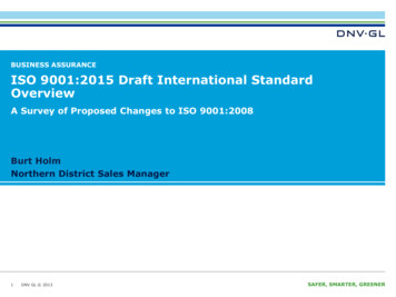 ISO 9001 2015 Draft Revision Overview - TL 9000 And ISO .
