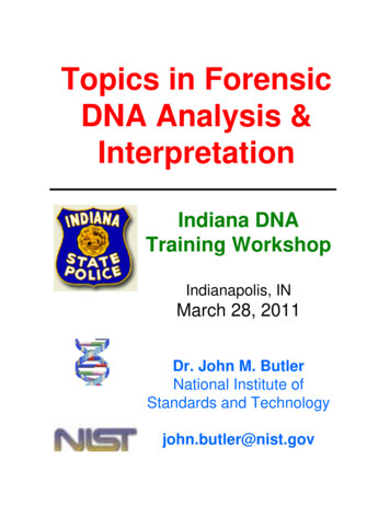 Topics In Forensic DNA Analysis & Interpretation