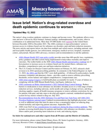 Issue Brief: Nation's Drug-related Overdose And Death Epidemic .