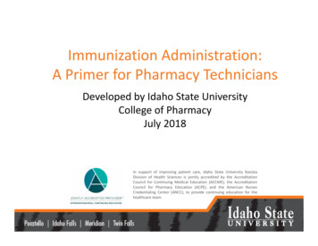 Immunization Administration: A Primer For Pharmacy 