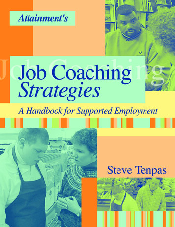 Job Coaching Strategies Sample