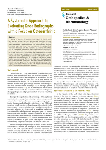 A Systematic Approach To Evaluating Knee Radiographs 