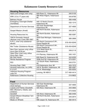 Kalamazoo County Resource List - Weebly