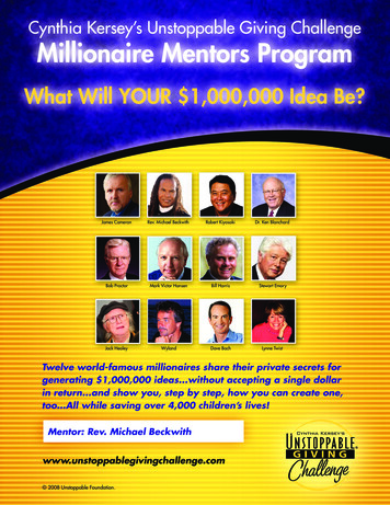 Cynthia Kersey’s Unstoppable Giving Challenge Millionaire .
