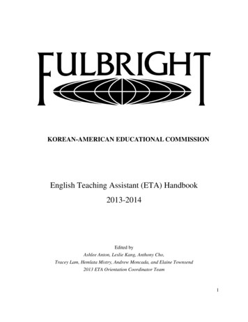 English Teaching Assistant (ETA) Handbook 2013-2014