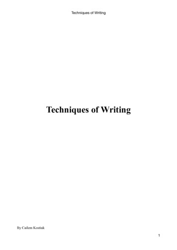 Techniques Of Writing - WordPress 