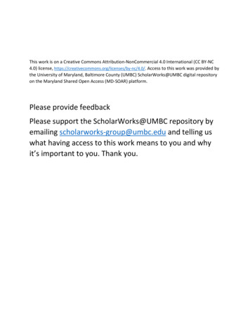 Please Support The ScholarWorks@UMBC Repository By Emailing .