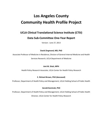 Los Angeles County Community Health Profile . - UCLA CTSI